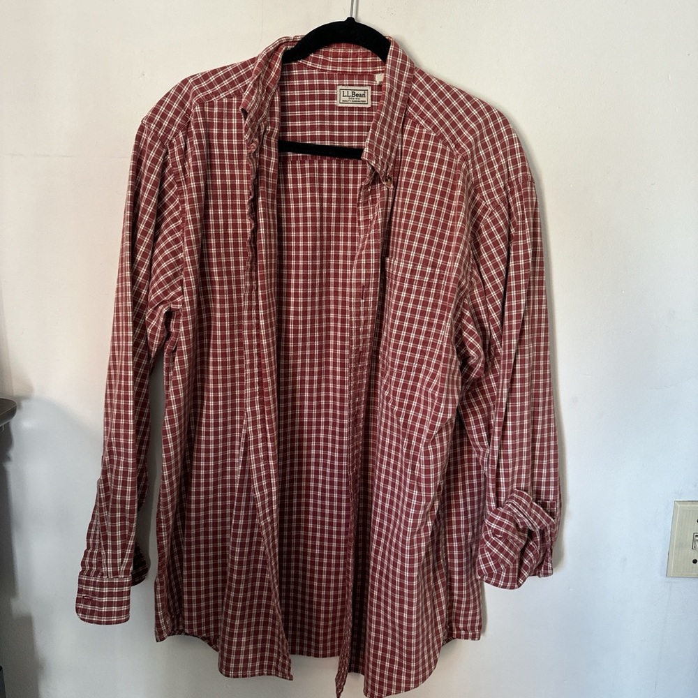 Vintage L.L. Bean Red Plaid Men's Shirt